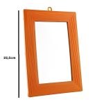 Espelho Com Moldura Laranja De Plastico Tradicional - 23cm,25cm - Imagem 2