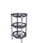 Cesto Oitavado Empilhavel Com 03 Andares Preta