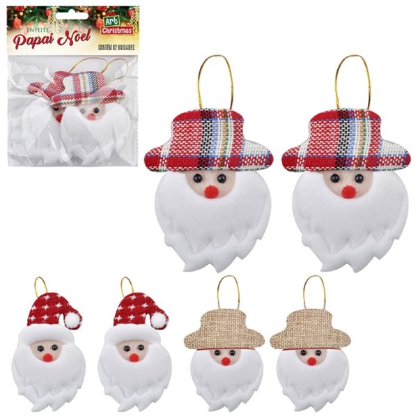 Enfeite Rosto Noel Com 2 8Cm