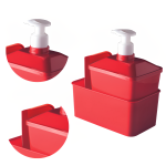 Kit Porta Detergente 600 Ml C Rodo  Vermelho - Imagem 3