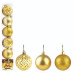 Bola Tb Diamante 6Cm 6Pcs Dour