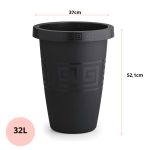Vaso  Grego Redondo 32 Litros - Preto - Plasmont - Imagem 2