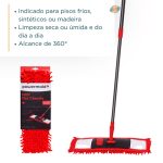 Mop Flat Chenile Tam Unico Vermelho/ Cinza Escuro - Imagem 7