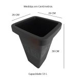 Vaso Grego Quadrado P 13L - Preto - Plasmont - Imagem 5