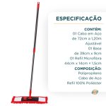 Mop Flat Chenile Tam Unico Vermelho/ Cinza Escuro - Imagem 6