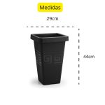 Vaso  Grego Quadrado M 19,5L - Preto - Imagem 3