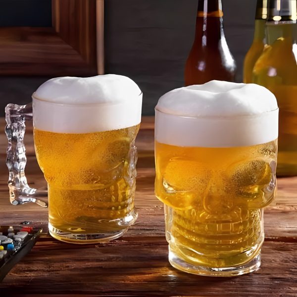 Caneca Para Chopp Em Modelo Caveira Vidro - 370, 510ml