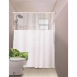 Cortina De Box Vinil Com Visor Retangular Lisa