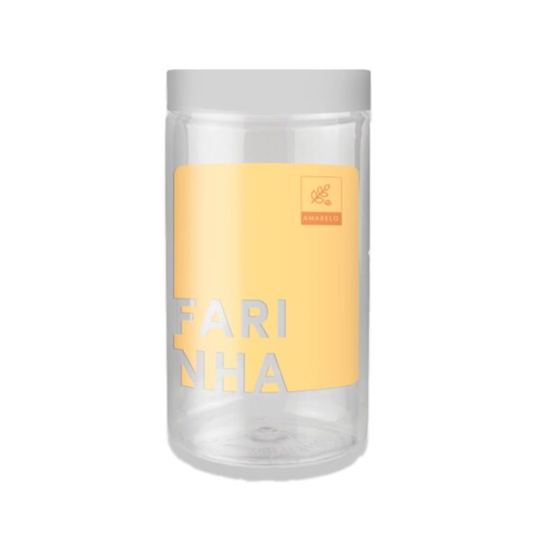 Pote Panamby Colors para Farinha 1,8L com Tampa Branca