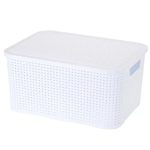 Mini Caixa Rattan Branca - 7 L