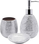 CJ C 03 PCS DE BANHEIRO PORCELANA LUNAR PRATA