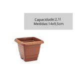 Vaso  Quadrado P 2,1 L - Terra Cota - Imagem 4