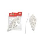 Enfeite Natal Plastico Pinha Branco 7983753822859