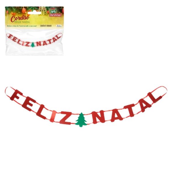 CORDAO FELIZ NATAL SHINE 90CM