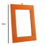 Espelho Com Moldura Laranja De Plastico Tradicional - 23cm,25cm - Imagem 3