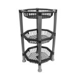 Cesto Oitavado Empilhavel Com 03 Andares Preta - Imagem 2