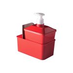 Kit Porta Detergente 600 Ml C Rodo  Vermelho