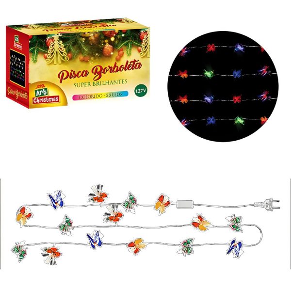 Pisca Borboleta 28Led Color 4,