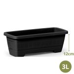 Vaso  Retangular M 3L-  Preto - Imagem 3