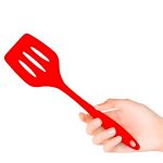 SILICONE  ESPATULA VAZADA 28 CM X 7,5CM VERMELHO