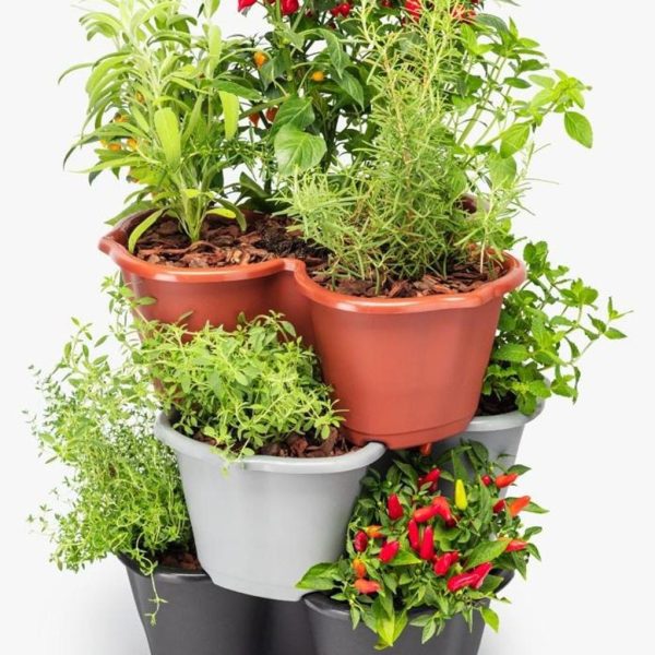 Vaso Trevo Preto Empilhavel 226 7898653550231