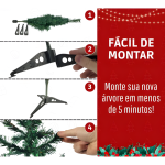 (5896) Arvore De Natal VERDE 90 Cm 80 Galhos - Imagem 3