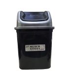 Lixeira Quad Basculante 7L Black Steel - Plasmont