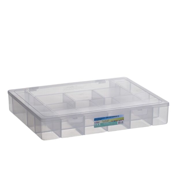 Estojo Organizador Grande 20 Divisórias Transparente - 34x27 cm