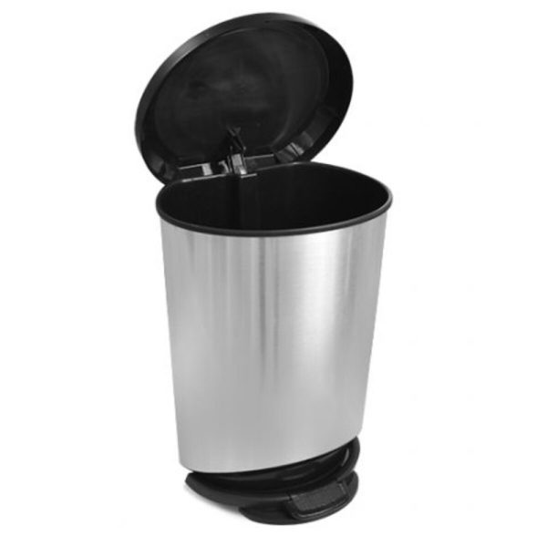 Lixeira Com Pedal 20Lts Inox Plastico - Coleta Seletiva