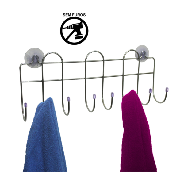 Cabide Multiuso 8 Ganchos C/Ventosas 314