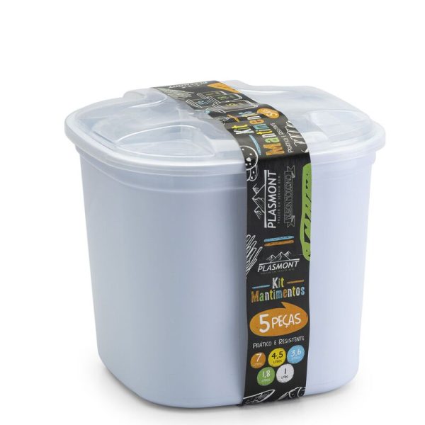Cj 5 Porta Mantimento Branco - Plasmont