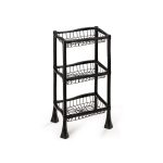 Fruteira Organizadora Retangular 3 Partes De Plastico - Branco E Preto - Imagem 4