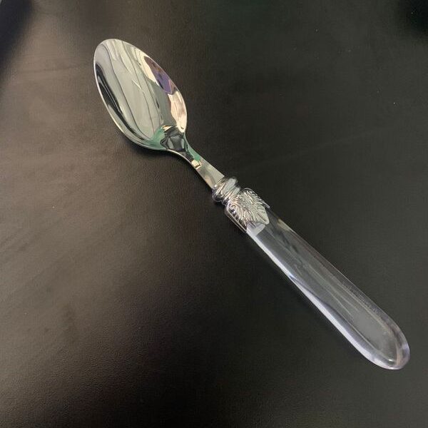 Colheres De Inox 1 Peca Cabo Plastico Cristal 3382