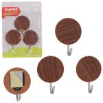 Wood Gancho Adesivo Redondo