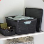 Caixa Organizadora Decorativa com Tampa Preta 16 Litros - Arqplast