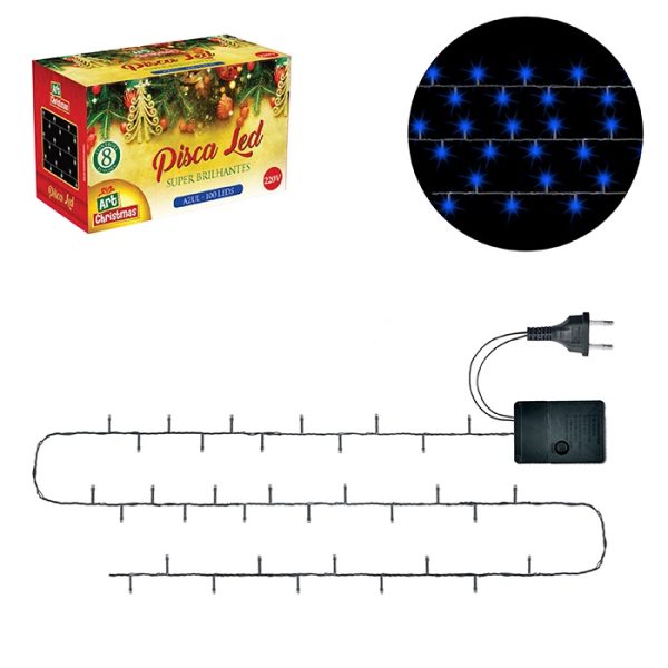 Pisca Led 100L Azul 8M 127V Fv