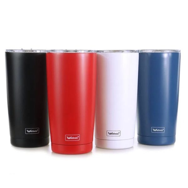 Copo Termico Inox Com Tampa Transparente 600Ml