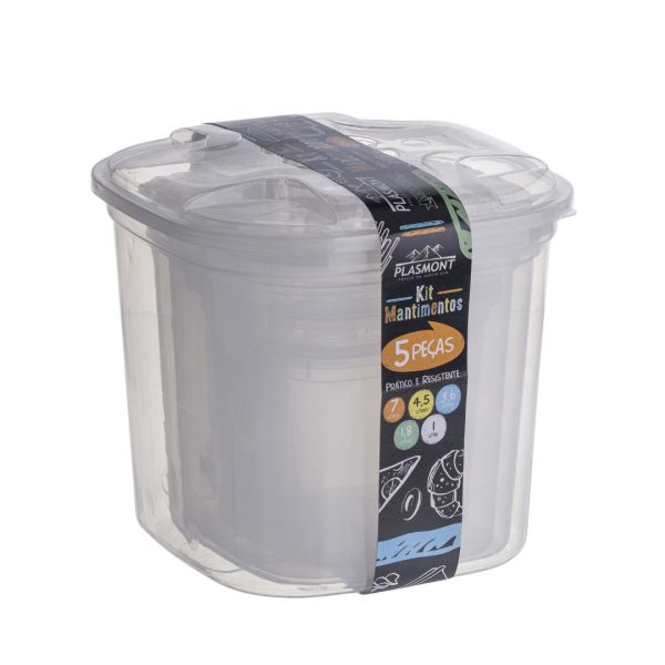 Cj 5 Porta Mantimento Transparente - Plasmont