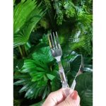 Garfo Inox C Cabo Plastico Transparente - Imagem 3