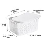 Mini Caixa Rattan Branca - 7 L - Imagem 3