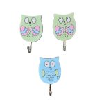 Kit 3 Ganchos Decorativos Adesivos Corujinha - 4x7cm - Cores Variadas - Imagem 2