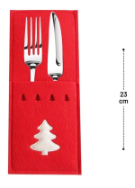 Porta Talher Natal Arvore (Vermelho Branco) 23X10C