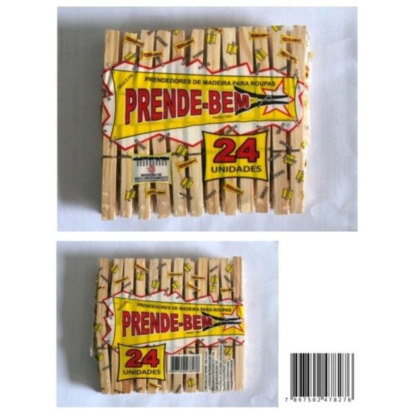 Prendedor Madeira 24Pcs Pequen