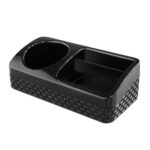 Porta Detergente, Esponja e Sabão Rattan Preto com Base - Design Moderno e Funcional - Imagem 3