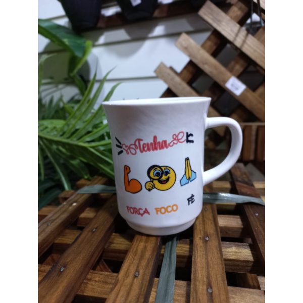 Caneca Americana Branca Dec Dizeres - Hr Porcelanas