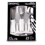 Sl0594 - Jogo De Talheres Color 25/Pcs  Com Porta Talheres - Bran