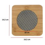 Descanso De Panela Quad. C/Tela Madeira - Zein - Imagem 4