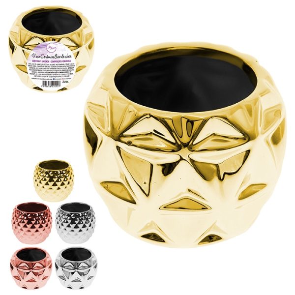 Vaso Ceramica Bico De Jaca Metal