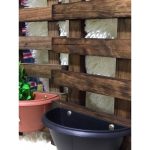 Grade 46X20 C/ Cachepot Plastico Meia Lua Pequeno