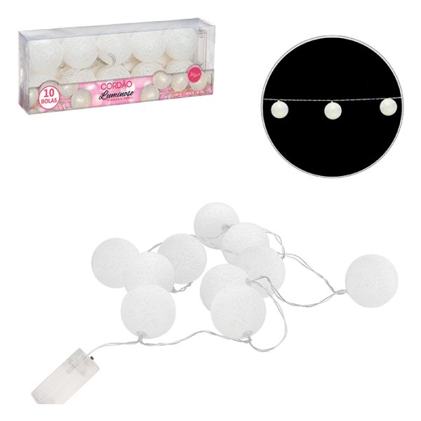 Cordao De Luz 10 Bolas 6Cm